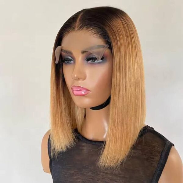 Straight Bob 5*5 Lace closure Wig 100% Human hair 230% Density lenght : 14